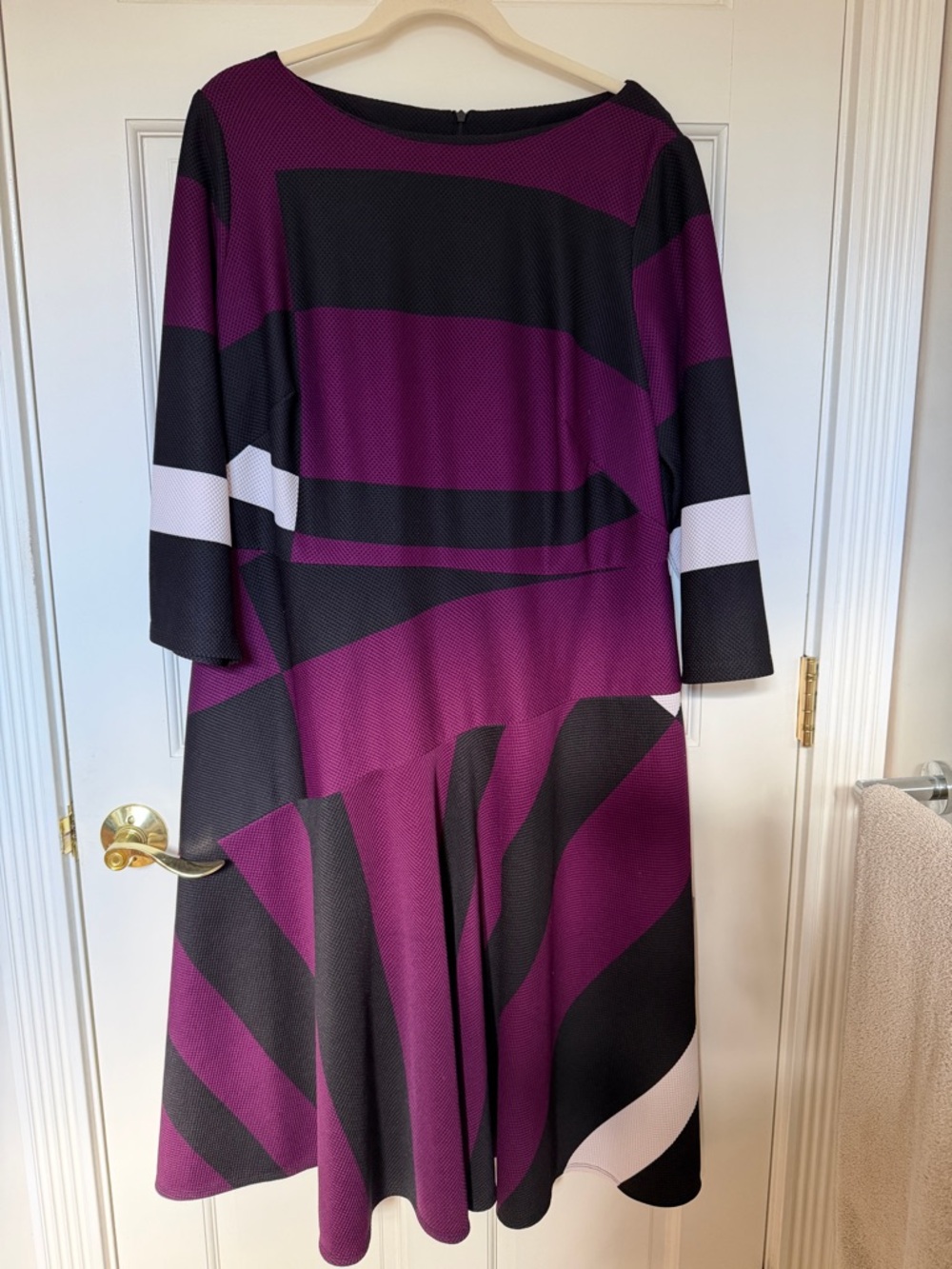 Danny and Nicole Purple & Black Abstract design Women’s Dress